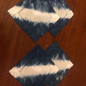 Hand-dyed shibori napkins “arrow” indigo